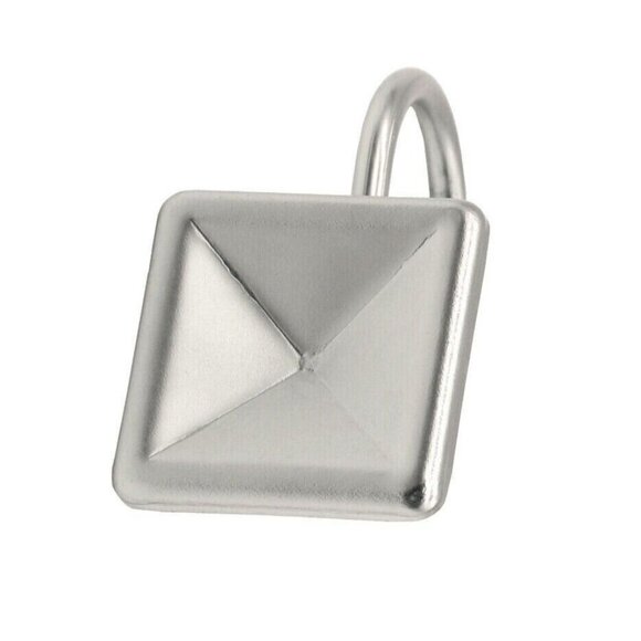 Satin Nickel Shower Curtain Hooks New Set of 12 Decorative Hooks - Picture 2 of 5